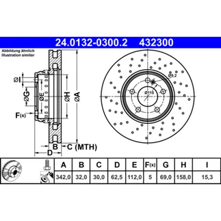 ATE Front Disc Brake Rotor - 0004212212
